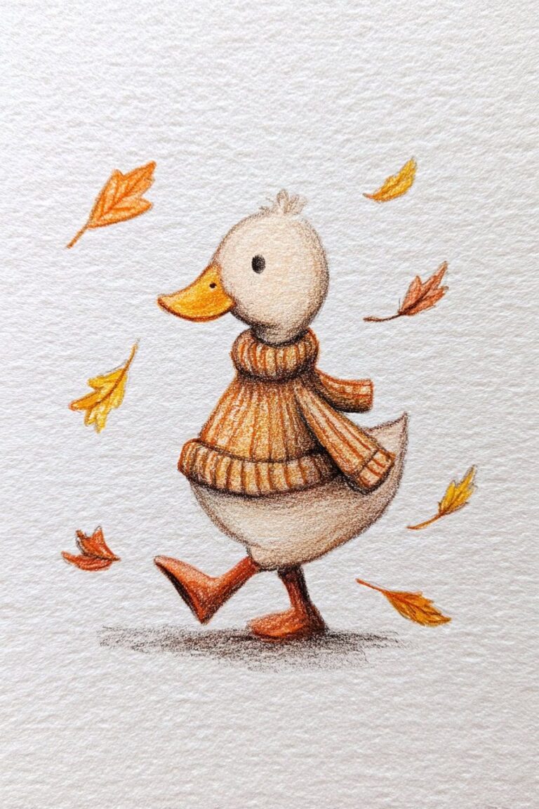 30 Irresistible Cute Animal Doodles in Autumn Outfits to Spark Creativity – Brighter Craft