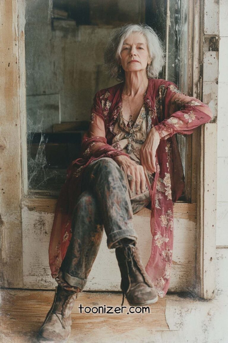Timeless Bohemian: Senior Fashion Models in 70s and 80s Analog