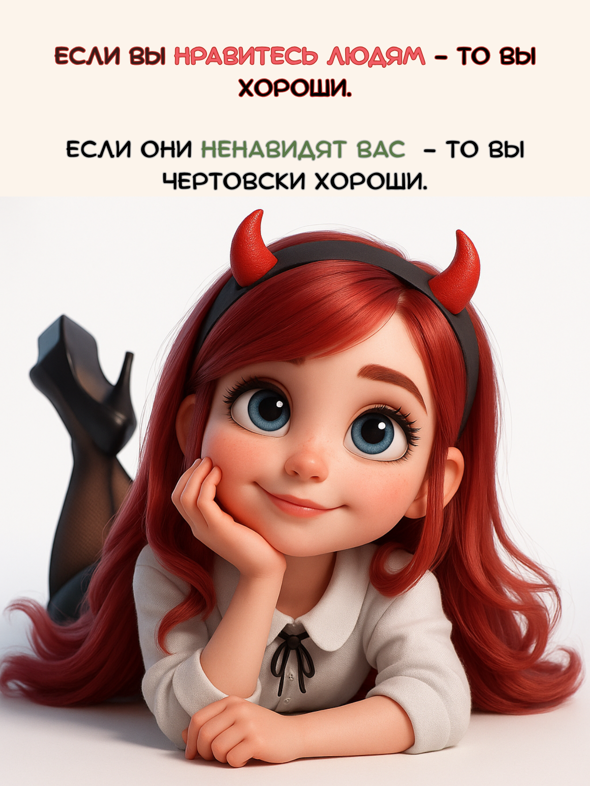 Очаровательная дьяволица будь чертовски хороша