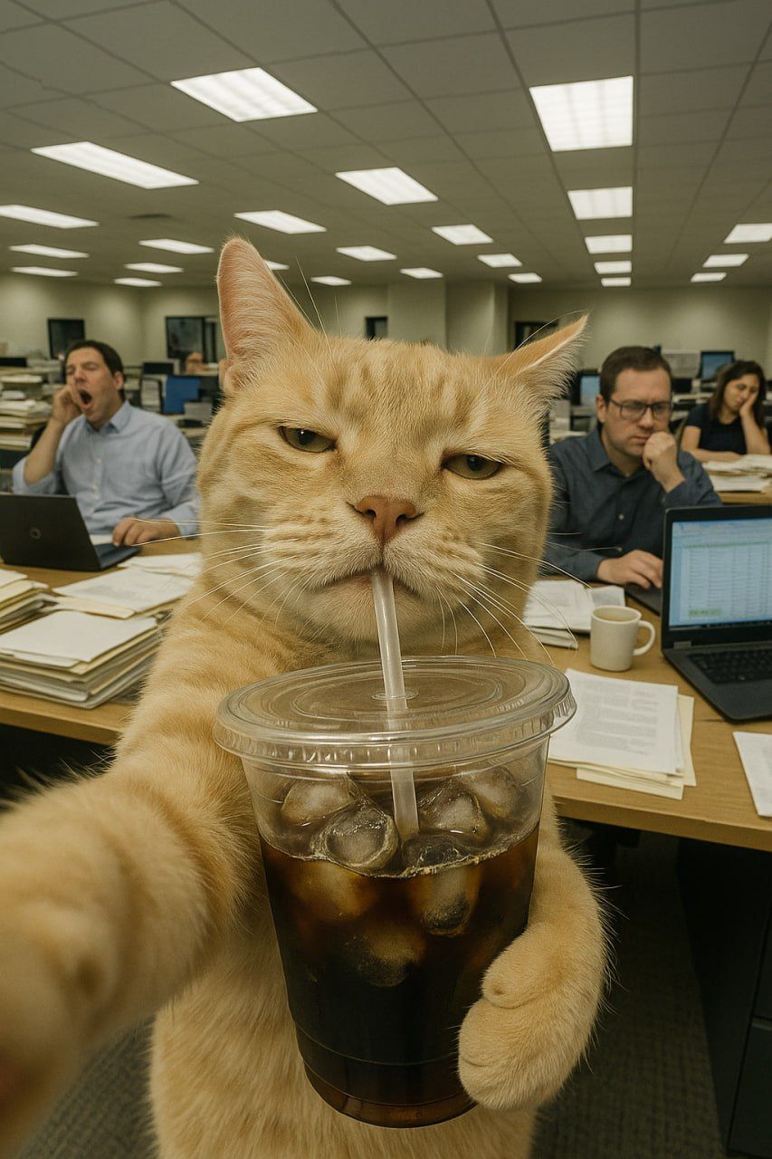 Уставший кот😂